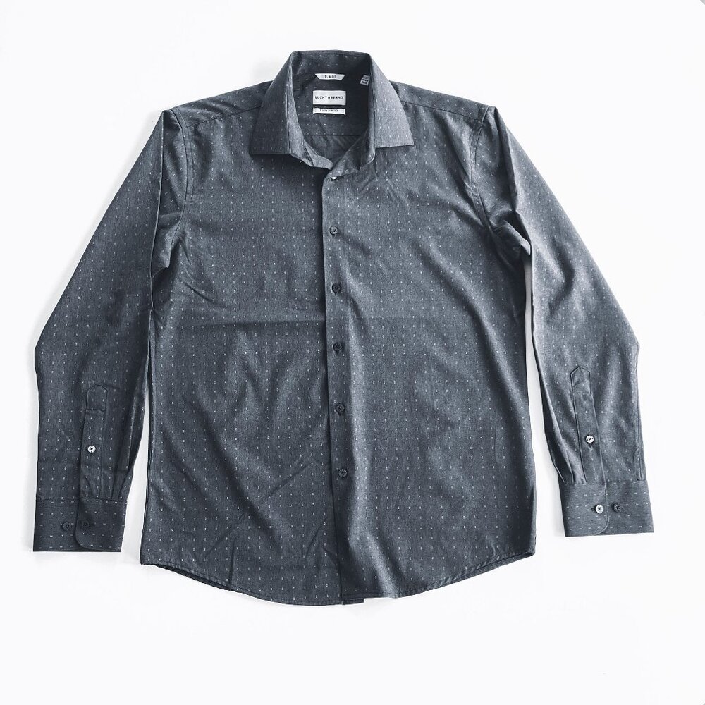 Lucky Brand Charcoal Slim Fit Shirt-Size M
